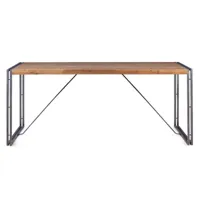 table repas métal et bois 180 x 90 cm