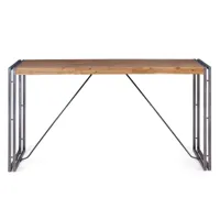 table repas métal et bois 140 x 60 cm