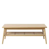 table basse en bois et cannage 120x60cm bois clair