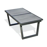 table de jardin 10 places en aluminium anthracite et plateau céramique