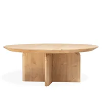 table basse ronde en bois de sapin marron ø80x30,2cm