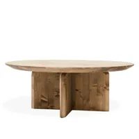 table basse ronde en bois de sapin vieilli ø60x30cm