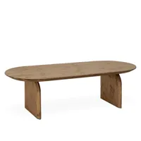 table basse ovale en bois de sapin vieilli 100x35cm