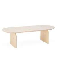 table basse ovale en bois de sapin naturel 120x35cm