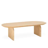 table basse ovale en bois de sapin marron 120x35cm