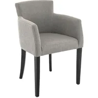 fauteuil moderne structure en hêtre et revêtement tissu gris