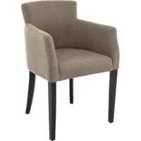 fauteuil moderne structure en hêtre et revêtement tissu marron