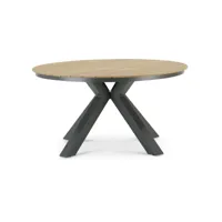 table ronde imitation bois anthracite 140cm