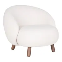 fauteuil rond en tissu crème