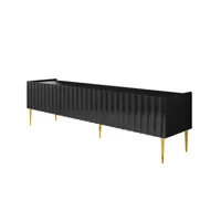 meuble tv style contemporain 180 cm noir / doré