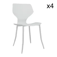 lot de 4 chaises extérieur en polypropylène blanc
