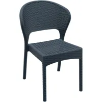 chaise d'extérieur empilable en polypropylène gris