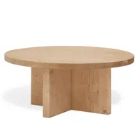 table basse ronde en bois de sapin marron ø88x32,2cm