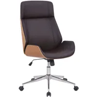 chaise de bureau réglable en similicuir nature / marron