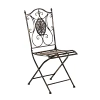 chaise de jardin pliable en métal bronze