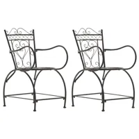 lot de 2 chaises de jardin en métal bronze