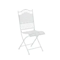 chaise de jardin pliable en métal blanc