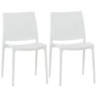 lot 2 chaises de jardin empilables en plastique blanc