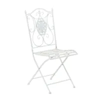 chaise de jardin pliable en métal blanc