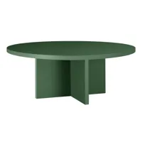 table basse ronde , plateau résistant mdf 3cm cèdre vert 100cm
