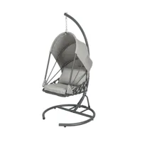 fauteuil suspendu extérieur avec coussin d'assise en métal gris