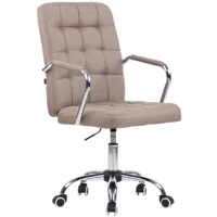 chaise de bureau réglable pivotante en tissu taupe