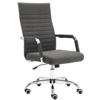 chaise de bureau réglable pivotant en tissu gris foncé