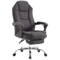chaise de bureau réglable pivotante en tissu gris foncé