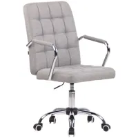 chaise de bureau réglable pivotante en tissu gris
