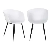 4 fauteuils en polypropylène blanc roda