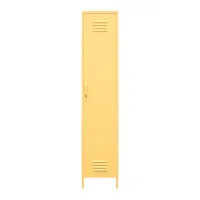 armoire haute avec 1 porte en métal jaune