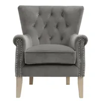 fauteuil en sergé gris