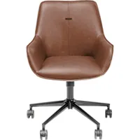 chaise de bureau pivotante réglable à roulettes marron et grise
