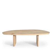 table basse organique en bois massif de manguier bois clair