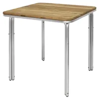 table carrée en frêne et aluminium gris 72x70x70 cm