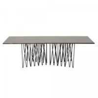 table basse effet marbre noir pieds design