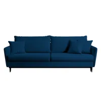 canapé-lit 3 places en velours bleu marine