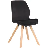 chaise avec pieds en bois en velours noir
