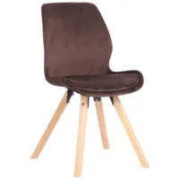 chaise avec pieds en bois en velours marron