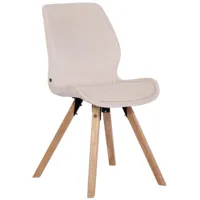 chaise avec pieds en bois en velours crème