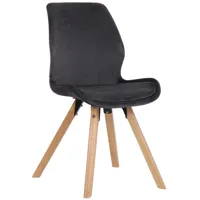 chaise avec pieds en bois en velours gris foncé