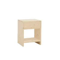 table de chevet en bois de sapin avec un tiroir naturel de 50x40cm