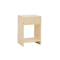table de chevet en bois de sapin avec un tiroir marron clair 60x40cm