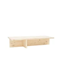table basse en bois de sapin naturelle 123,5x27cm