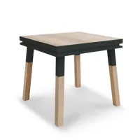 table de cuisine carrée avec tiroir 100 cm, 100% frêne massif