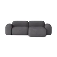 canapé d'angle 3 places en tissu gris foncé