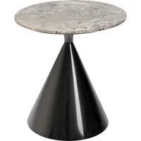 table d'appoint en composite de marbre gris et acier noir