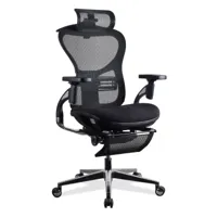 chaise ergonomique de bureau avec repose-pied noire