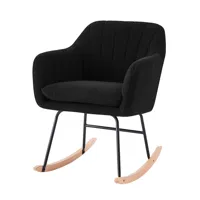 fauteuil  à bouclette noir rocking chair