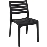 chaises de jardin empilable en plastique noir